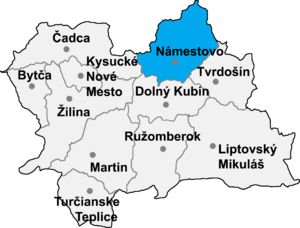 Район Наместово на карте