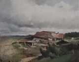 Vasilyev Peasant yard by a brook 1869 1870 grm.jpg