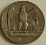 1927 5 Lire coin reverse.jpg