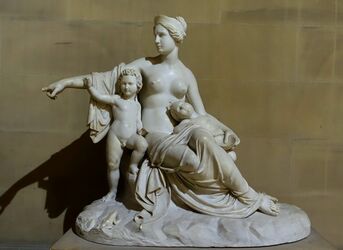 Latona with the infants Apollo and Artemis, by Francesco Pozzi, 1824, marble - Sculpture Gallery, Chatsworth House - Derbyshire, England - DSC03504.jpg