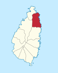 Дофен на карте Сент-Люсии