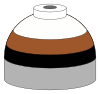 Illustration of cylinder shoulder painted in brown, black and white bands for a mixture of helium, nitrogen and oxygen