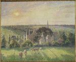Pissarro - Paysage à Eragny. Eglise et ferme d'Eragny, 1895.jpg