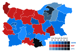 2013 Bulgarian parliamentary election - Vote Strength.svg