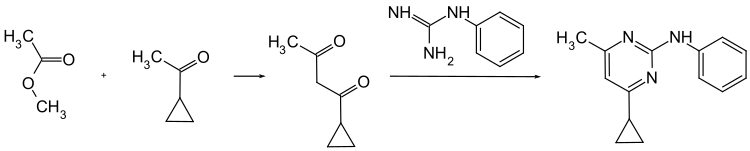 Cyprodinil synthesis.svg