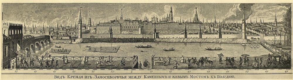 Вид Кремля из-за Замоскворечья в середине XVIII века