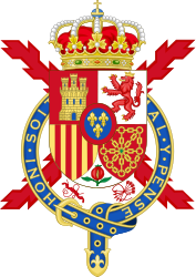 Coat of Arms of Juan Carlos I of Spain (Member of the Garter Variant).svg