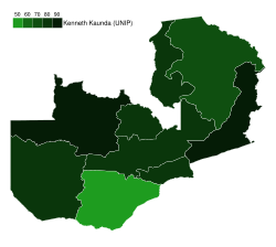 1978 Zambian presidential election (results by province).svg