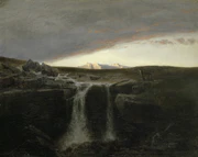 Arnold Böcklin - Gebirgslandschaft mit Wasserfall (ca. 1849).jpg