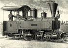 Locomotive compound desservant la voie Decauville à l'Exposition universelle de 1889 (Louis Lucien Baclé).png