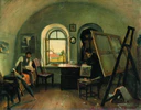 I. I. Shishkin and A. V. Gine in the Studio on the Valaam Island (Shishkin).jpg