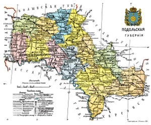 Подольская губерния на карте