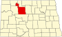 Map of North Dakota highlighting Ward County.svg