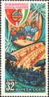 The Soviet Union 1980 CPA 5084 stamp (Soviet-Hungarian Space Flight. Salyut 6 - Mission Control Centre press conference).jpg
