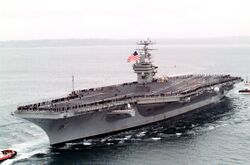 USS Carl Vinson (CVN-70) returns to Bremerton, Washington (USA), on 23 January 2002 (020123-N-6436W-001).jpg