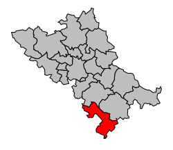 Кантон на карте департамента Верхняя Гаронна