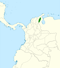 Arremon perijanus map.svg