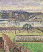 Camille Pissarro - Vue de ma fenêtre, inondation, effet de soir, Eragny (PD 977).jpg
