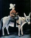 Niko Pirosmani. ''A Little Boy Riding a Donkey''. Oil painting on oilcloth. 80X99 cm. The State Museum of Fine Arts of Georgia.jpg