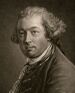 A head and shoulders black and white engraved portrait of THomas Pownall.