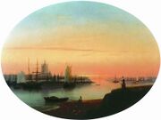 Смольный монастырь Закат солнца Айвазовский.jpg