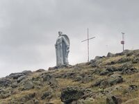 A Soviet era statue of Unknown Soldier near Maralik (an some cross erected nearby) E1313.jpg