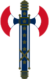 La Francisque insigne du Maréchal de France, Chef de l'État Français.svg