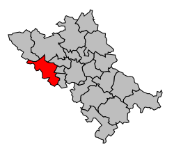 Кантон на карте департамента Верхняя Гаронна