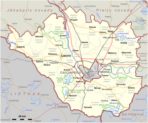 Аугшдаугавский край на карте