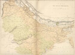 Бенгальское президентство в период наибольшего расширения (1858 год)