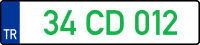 Diplomatic corp vehicle license plate of Turkey.svg