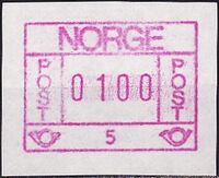 Norway 1978 variable value stamp 5 0100 Mi 1.jpg