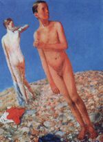 Boys (At the peak) by Petrov-Vodkin (1925, priv.coll).jpg