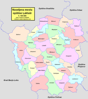 Община Лакташи на карте