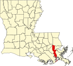 Map of Louisiana highlighting Jefferson Parish.svg
