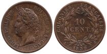 10 centimes, French colonies, 1839, Louis Philippe I.jpg