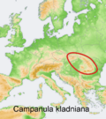 Distribution map Campanula kladniana.png