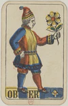 Swiss card deck - 1850 - Ober of Flowers.jpg