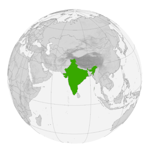 Индия на карте мира.