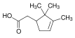 2-(2,2,3-trimethylcyclopent-3-enyl)-acetic acid.svg