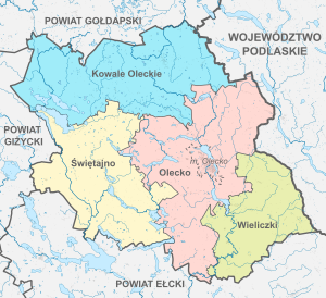 Олецкий повет на карте