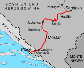 Sarajevo-Ploce Karte.svg