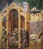 Giotto di Bondone - Legend of St Francis - 21. Apparition to Fra Agostino and to Bishop Guido of Arezzo - WGA09147.jpg