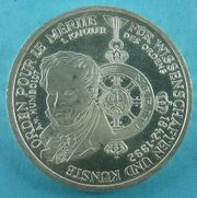 Аверс монеты 150 летие гражданского ордена Pour le Mérite