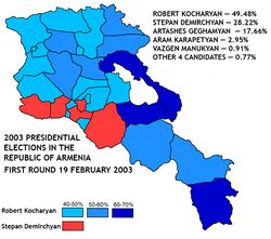 2003 Presidential election in Armenia (first round).jpg