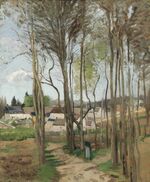 Camille pissarro le village a travers les arbres.jpg