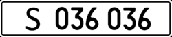 Ukraine diplomatic license plate 2013 S 036 036.gif