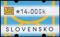Slovakia 2001 variable value stamp 14,00 Mi 1.jpg