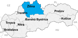 Жилинский край на карте