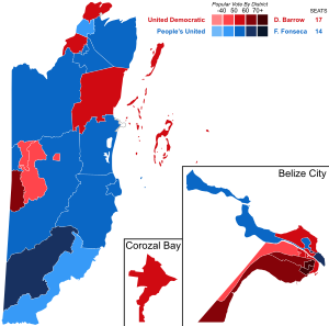 Belize general election 2012 - Results by Constituency.svg